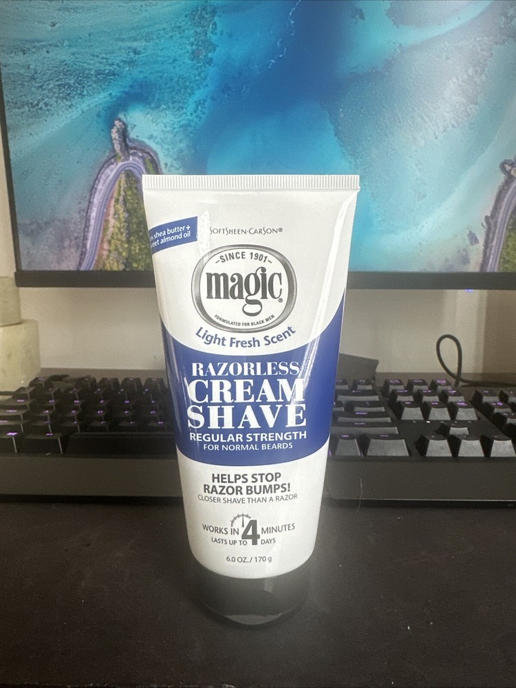SoftSheen Carson Magic Fresh Scent Razorless Cream Shave Regular Strength 6.0 oz