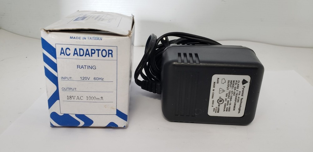 PYRAMID TECHNOLOGIES GT-348A-18-1000 AC ADAPTOR, CLASS 2 TRANSFORMER, 120V, NIB