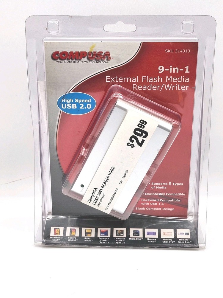 Comp USA 9 in 1 External Flash Media reader/writer New