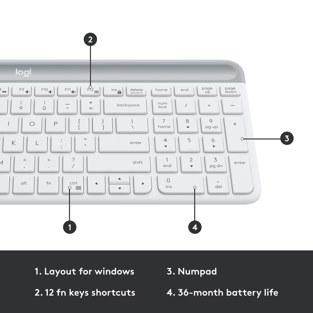 Logitech - MK470 Full-size Wireless Scissor Keyboard and Mouse Bundle for Win...