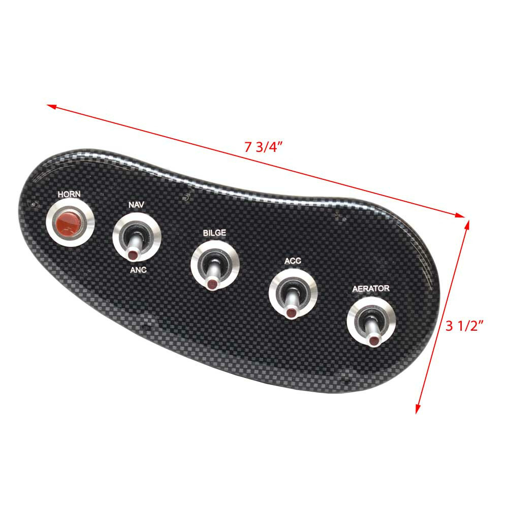 Lowe Boat Toggle Switch Panel 2193304 | 20 Catfish Carbon Fiber