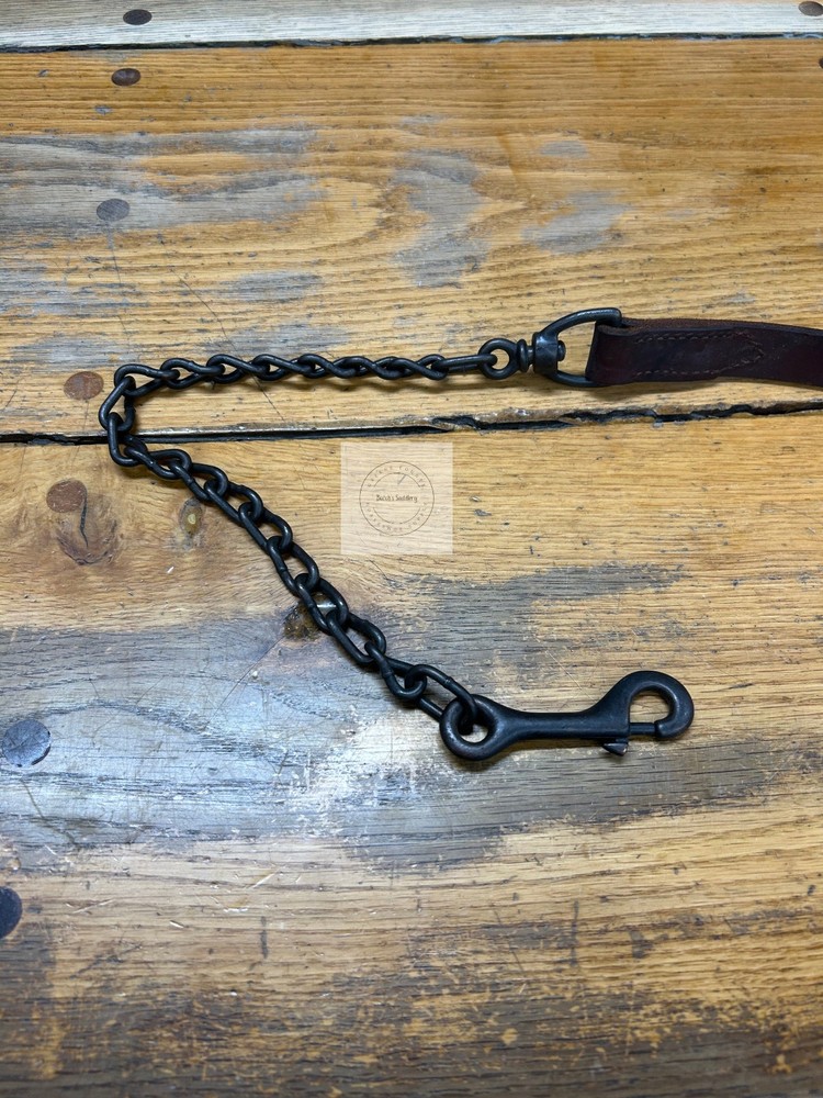 LEATHER COW HALTER WITH CHAIN LEAD(SIZE MEDIUM)