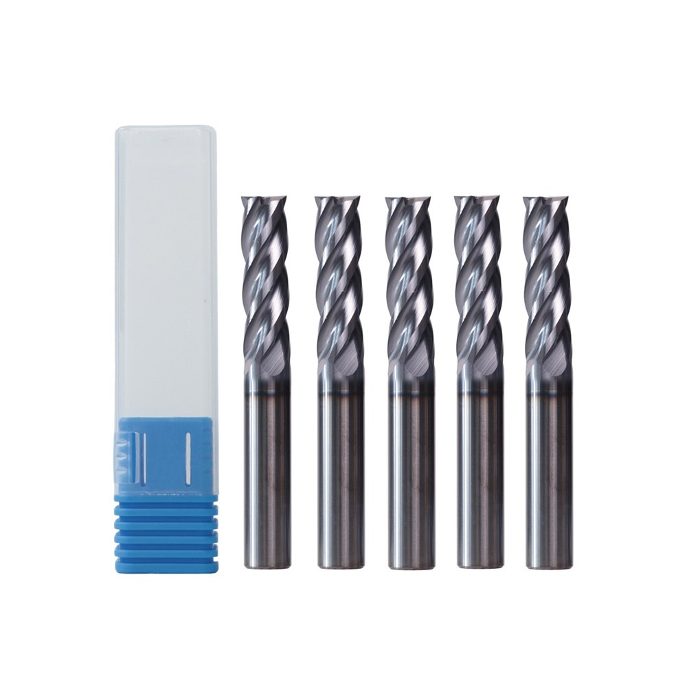 5pack 4 Flute Solid Carbide 3/16" x 5/8" x 2" Long End Mill - AlTiN Coated