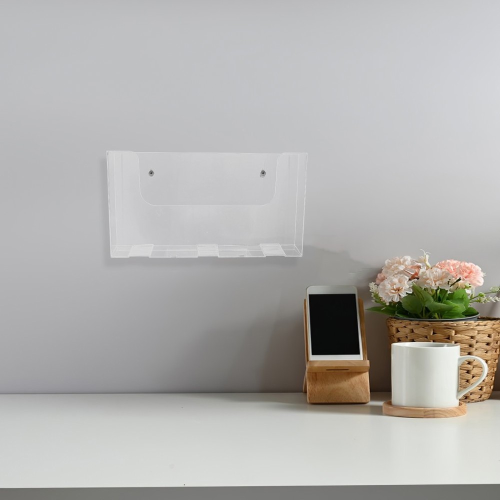 2 Pcs Acrylic Magazine Rack Wall Mounted Document Holder Display Stand