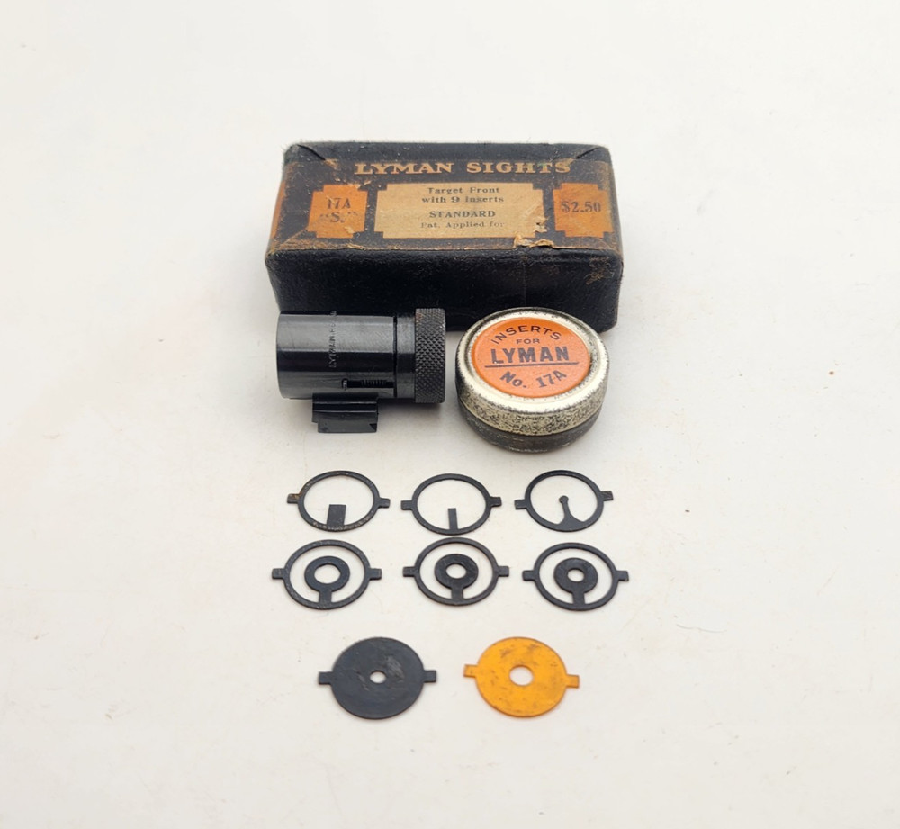Vintage Lyman 17A "S" Target Front Globe Sight w/Box & Nine (9) Inserts