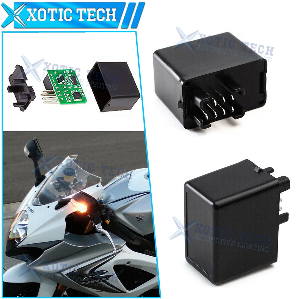 12V 7-Pin Electronic LED Relay Fix Suziki Motorcycle Blinker Light Hyper Flasher