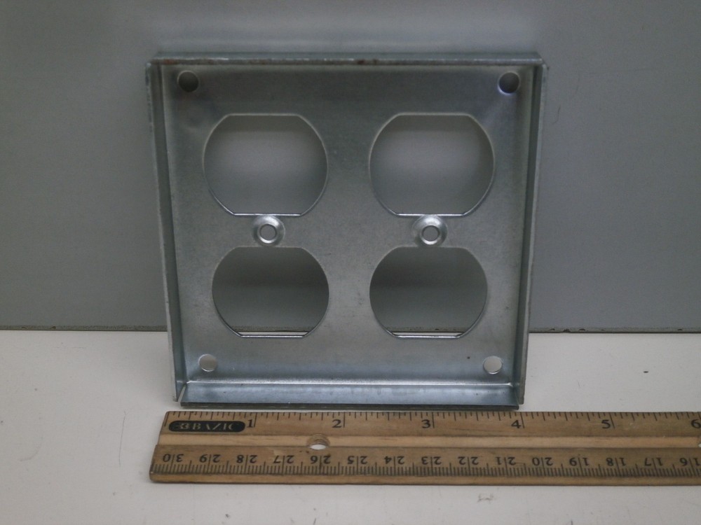 (5-Pack) Bowers 452 Square 4" Surface Covers Two Duplex Receptacle 1/2" Raised