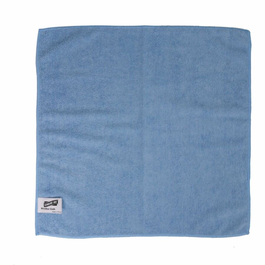 Genuine Joe GJO39506 Microfiber Cloth 12 Pack Blue