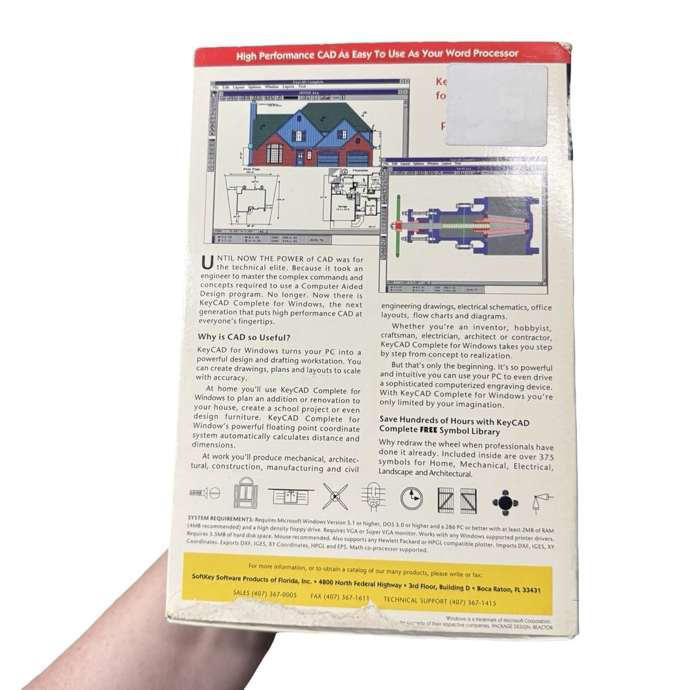 Key CAD Complete For Windows Version 1.0 (SoftKey) 3.5 Disk Software. New Sealed