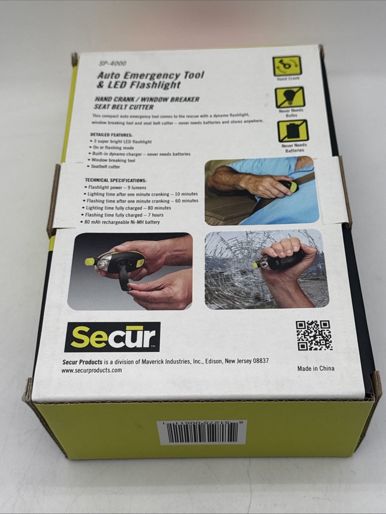 Secur SP-4000 AUTOMOBILE EMERGENCY TOOL & LED FLASHLIGHT