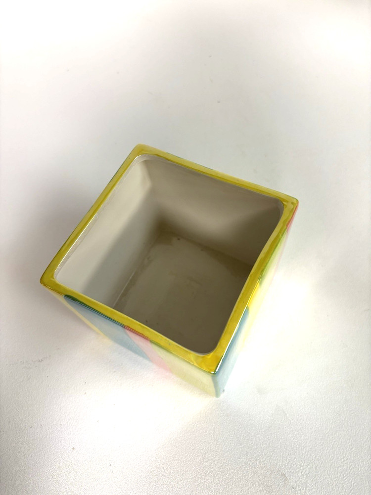 Rainbow Stripe Cube Baby Novelty Planter