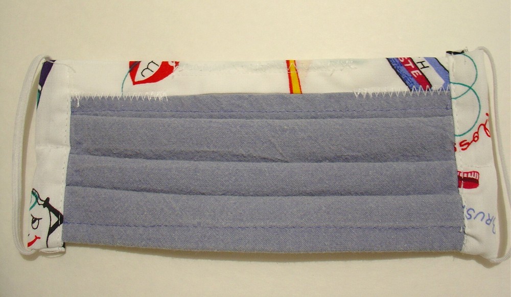 ELASTIC Facemasks toothpaste toothbrush teeth pattern 3 pleats