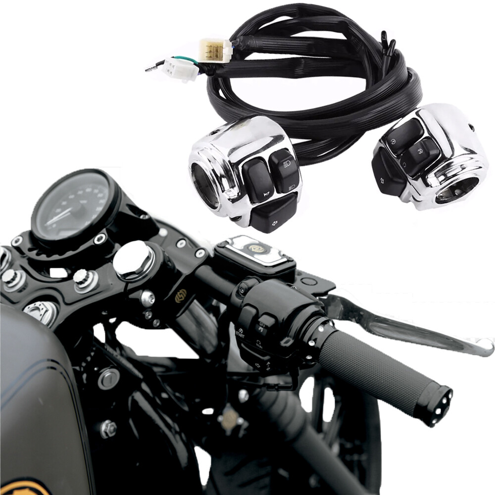 1" Handlebar Control Switch For Harley Davidson Road King Glide Softail Dyna