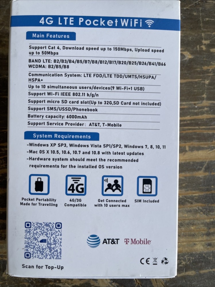 SMART SIM 4G LTE Pocket WiFi