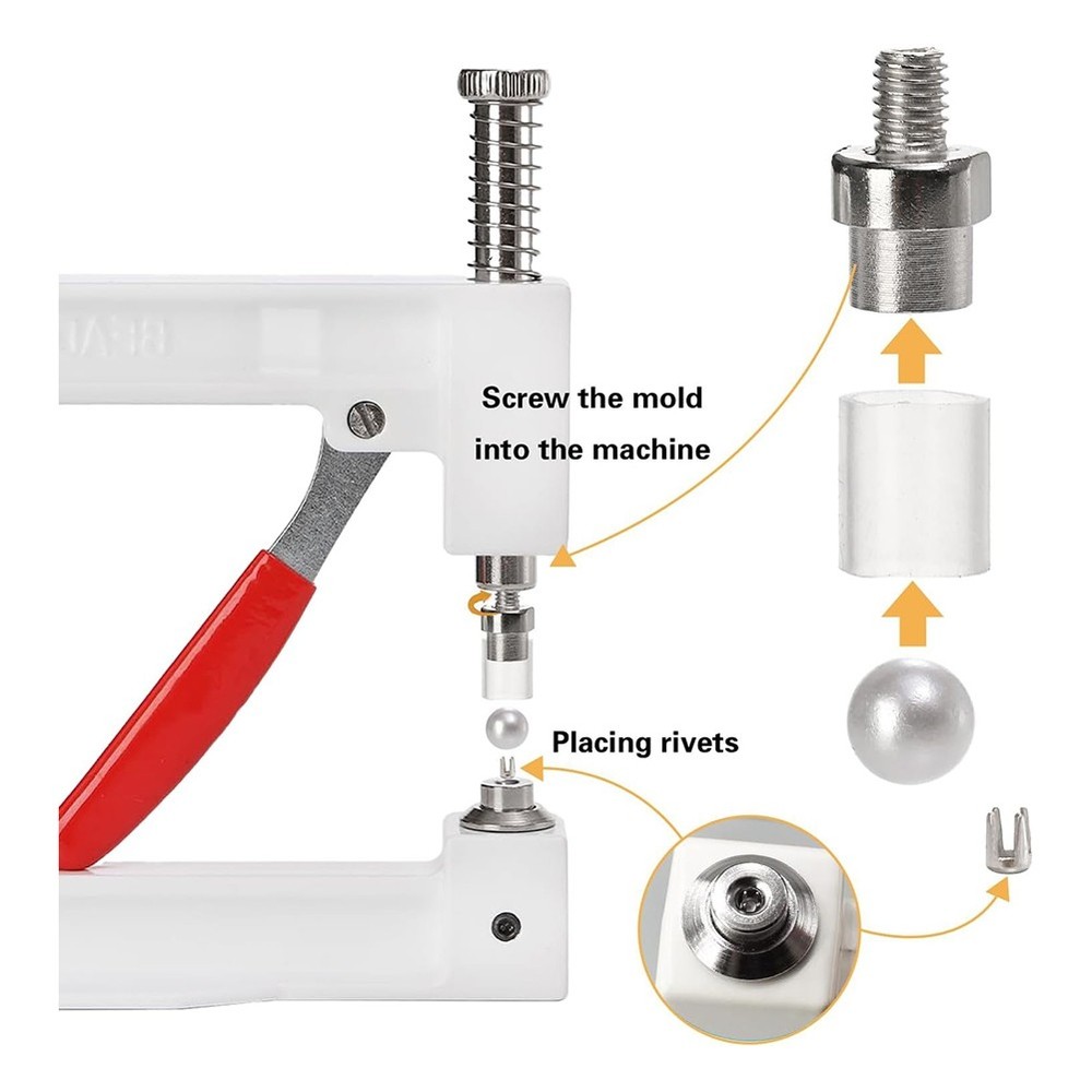 Setting Machine, Bead Rivet Fixing Machine, 5 Sizes, Hand Press Setting8478