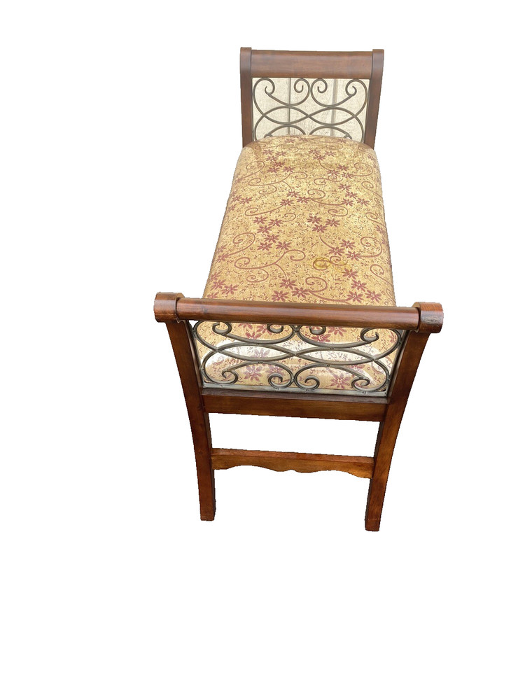 64841 Decorator Window Bench Stool with scrolled iron Sides