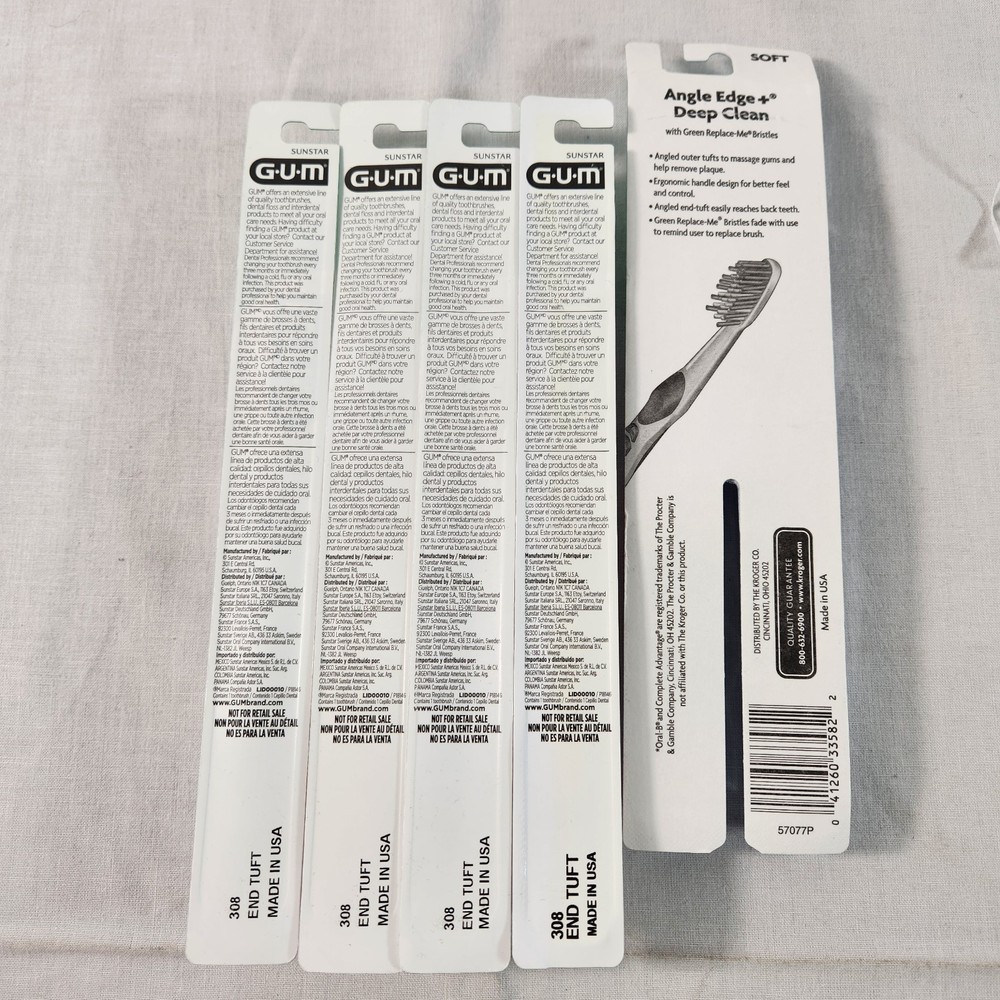 Toothbrush 2-pack Angle Edge / Deep Clean + 4-Pack Gum Brush LOT Fast Ship