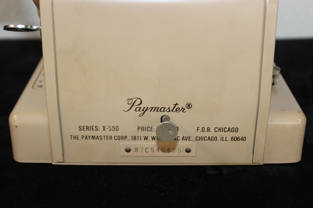 Vintage Paymaster X-550 Check Writer w/ Key
