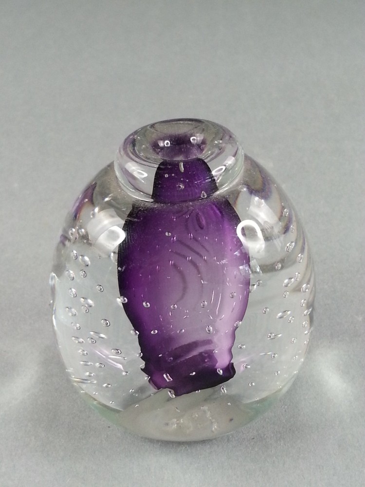 Signed Jim Karg Perfume Bottle Amethyst With Stopper As-is