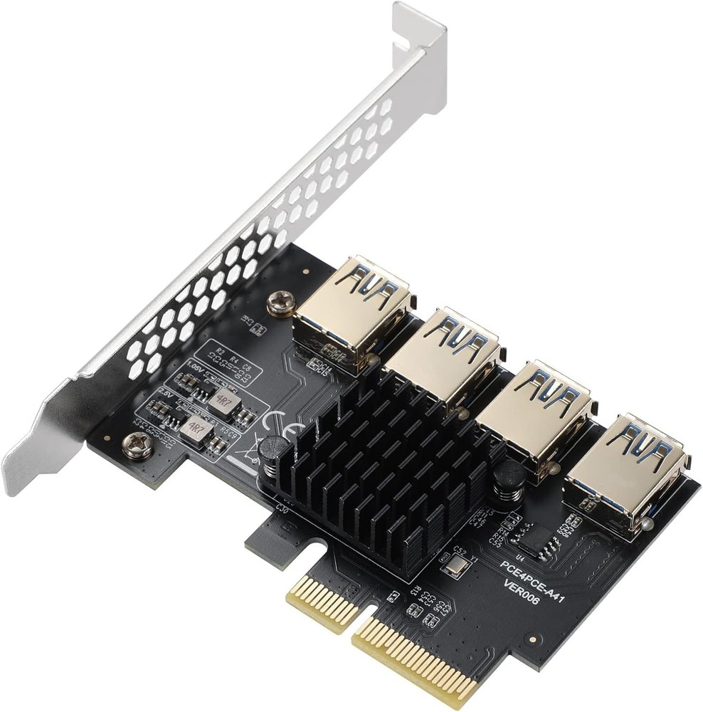 Expand Your GPU Potential with PCI-E 4X to 4 PCIe Riser Card for Superior Mining