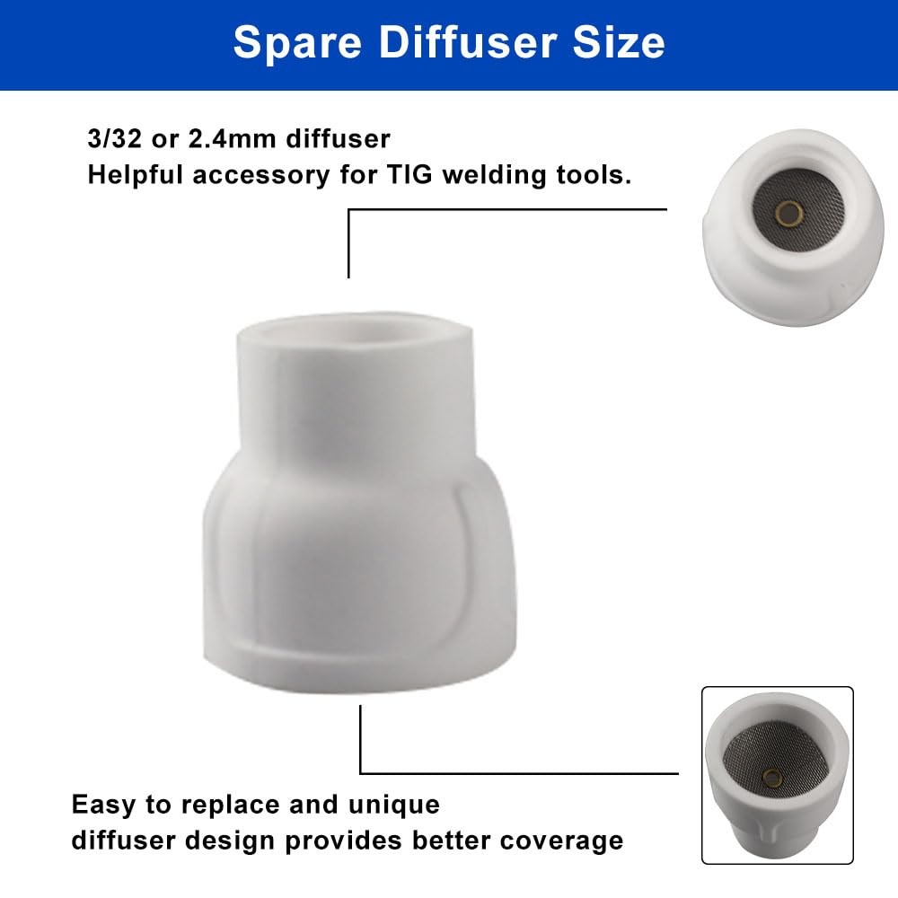 Vaphy #12 Ceramic TIG Welding Cup 10-Pack White