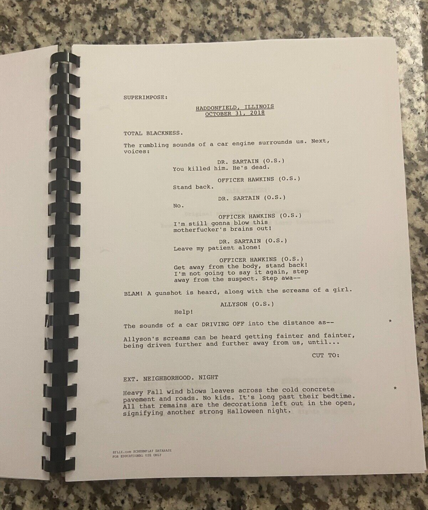 Halloween Kills Horror Movie Script Reprint Full Screenplay unsigned