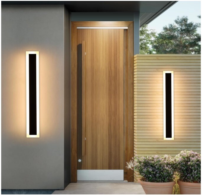 2 Pack 31.4" Modern Outdoor Wall Sconce, 3 Color 31W, IP65 Long Wall Light