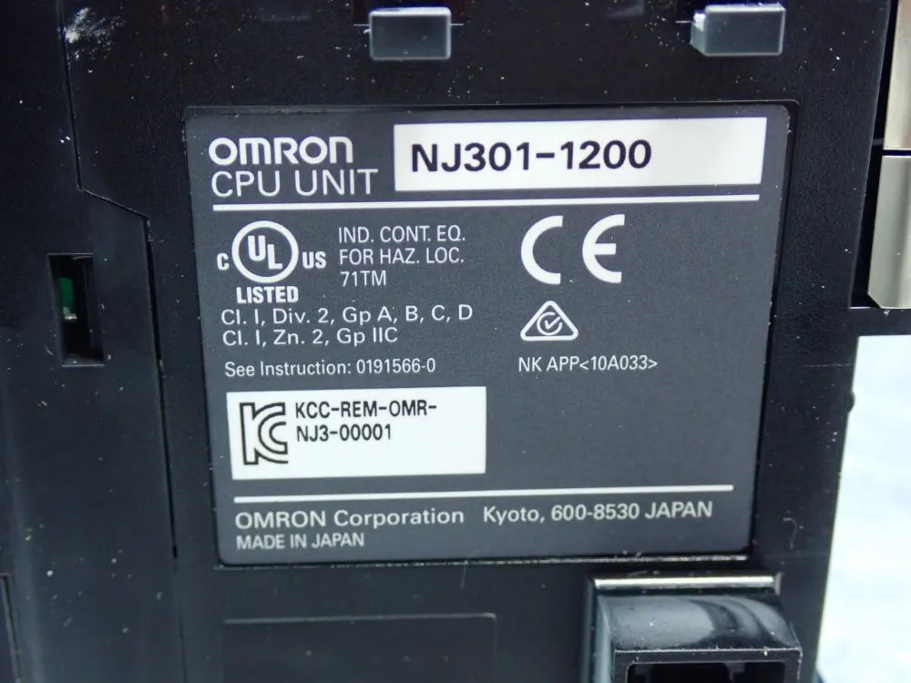 OMRON PROCESSOR CPU UNIT NJ301-1200