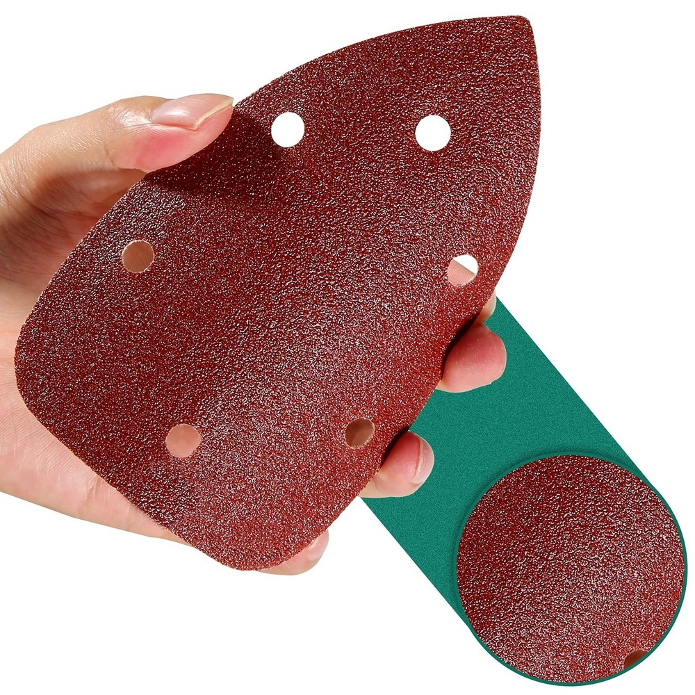 60PCS Triangular Sander Sandpaper, HYCHIKA Detail Sander Sandpaper Assorted 6...