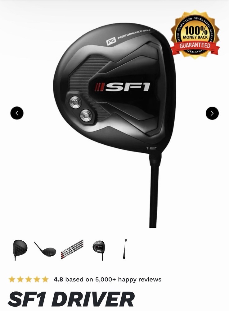 SF1 Driver Right Hand ( Stiff ) Performance Golf Fast Shipping 🚚🚛🚚🚛 New