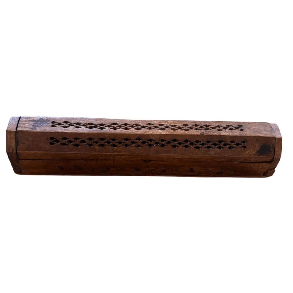 Wooden Box Incense Burner With Storage
