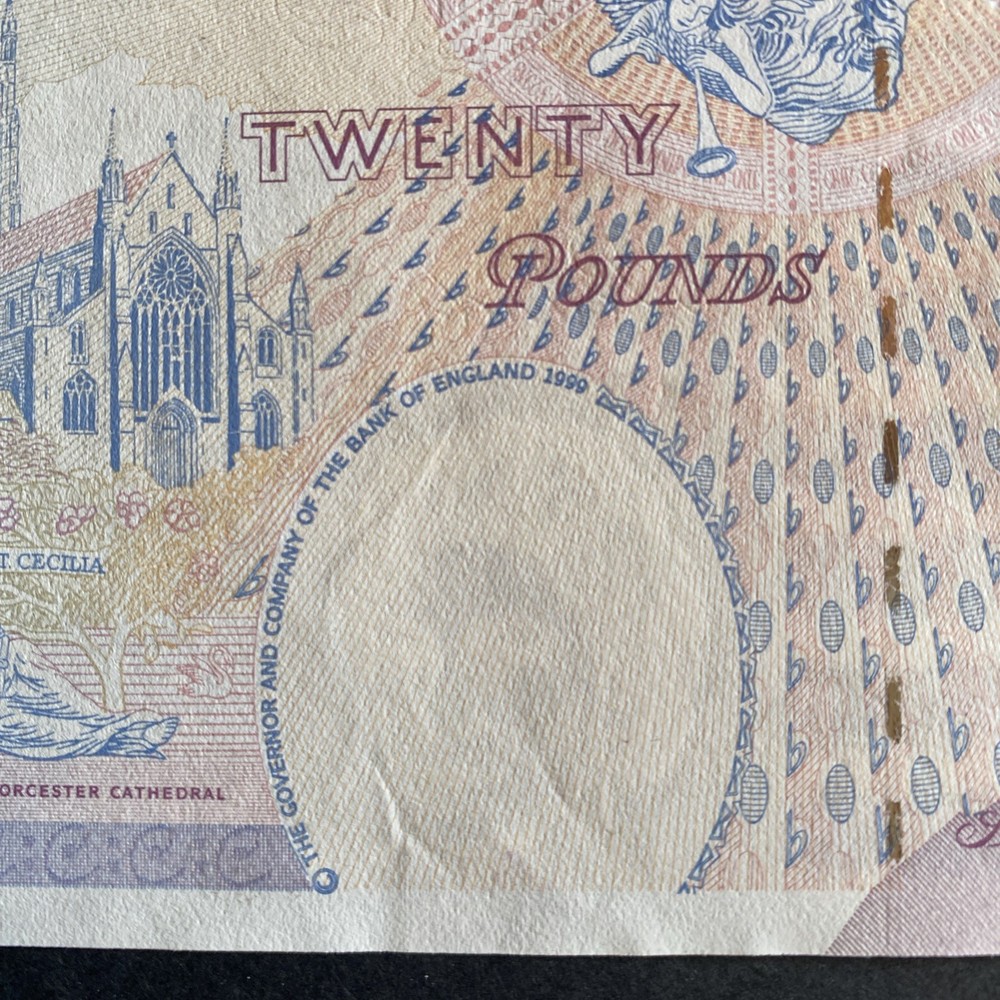 £20 Andrew Bailey Prefix ED18 Twenty Pound Note, 1999 Edward Elgar, Uncirculated