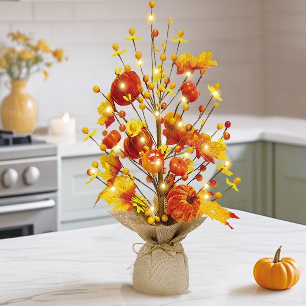 Fall Decorations for Home 18 Inch Tree, Decor 18 Inches, Yellow