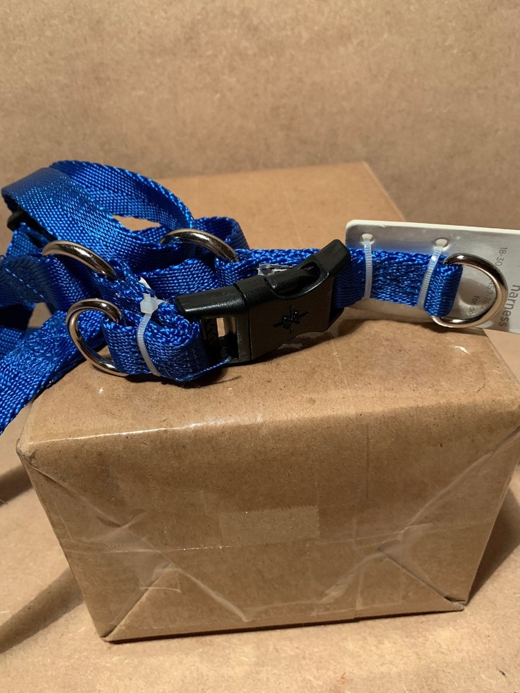 Good2go Dog Nylon Harness Medium 18”-30” Adjustable Blue B2