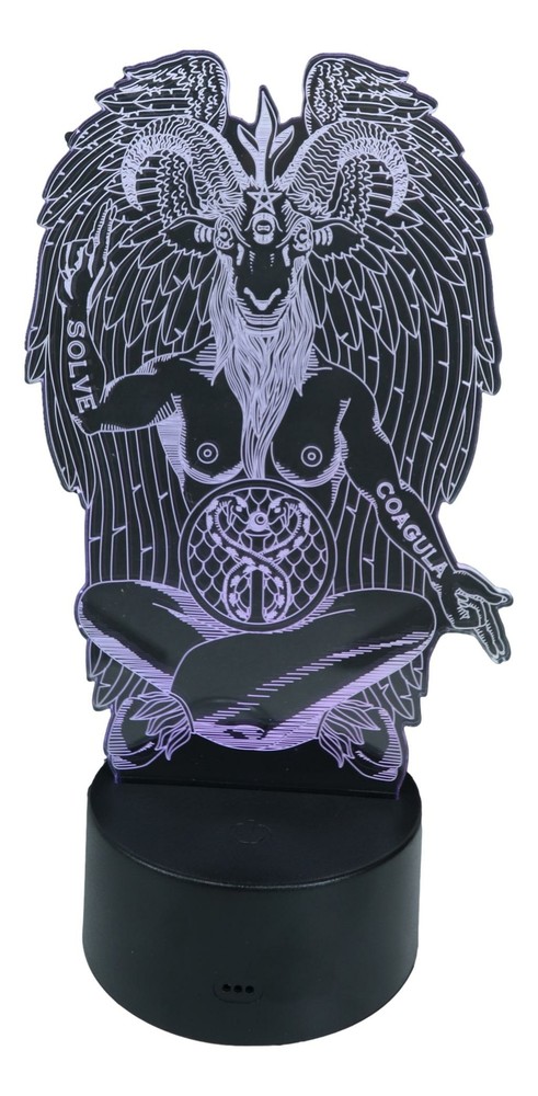 Ebros Sabbatical Goat Baphomet Satanic Acrylic Panel Colorful LED Night Light