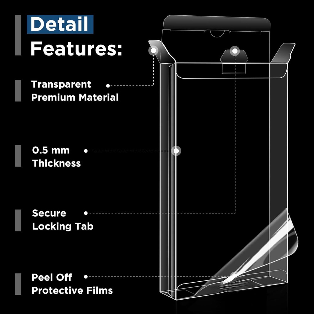 20x Box Protector Sleeves for Premium VHS Cassette Tape Protective Plastic Case