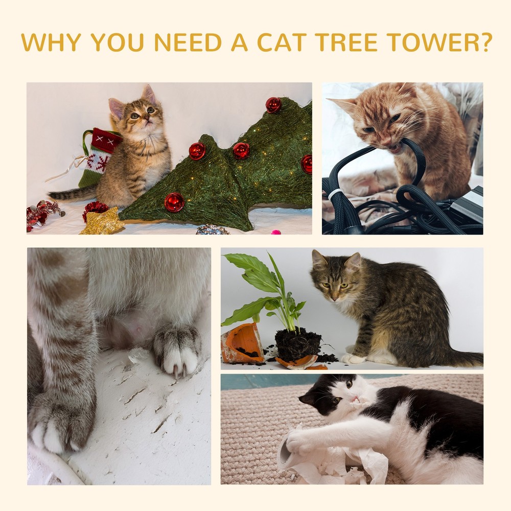 4-Level Height Adustable Cat Tree Condo Brown