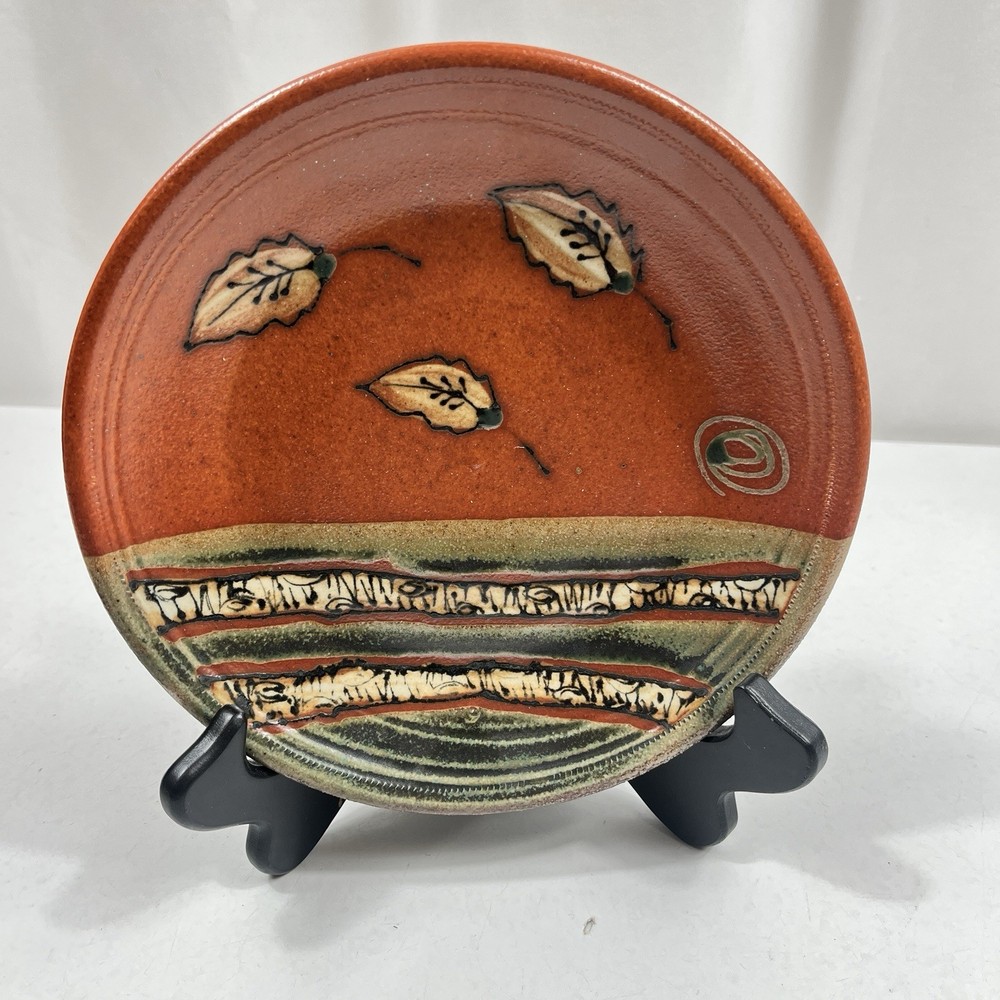 Pottery Plate Front Ave Pottery & Tile Decorative Signed Handmade USA Made 7.5"