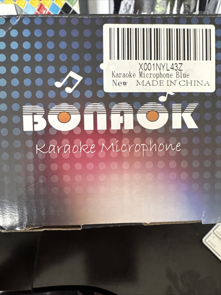Bonaok Wireless Bluetooth Karaoke Microphone Portable Handheld Speaker Blue
