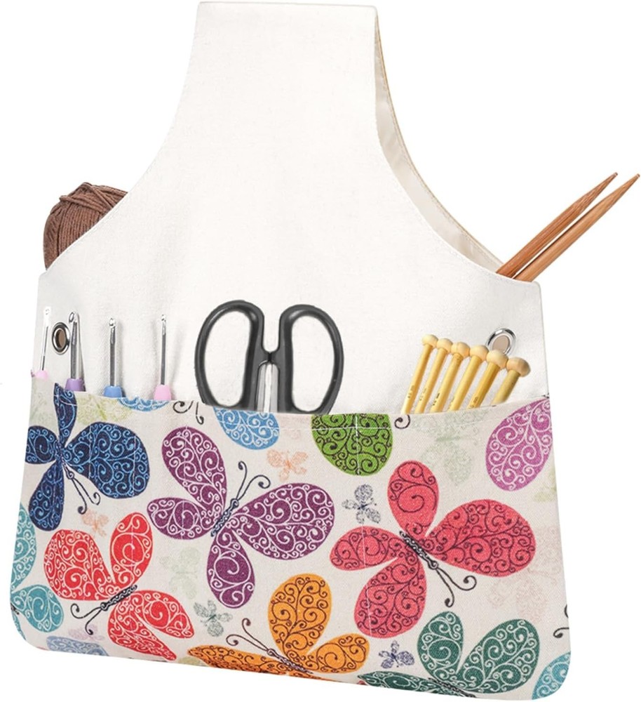 Yarn Storage Organizer Bag Lightweight with Multiple Pockets for Knitting