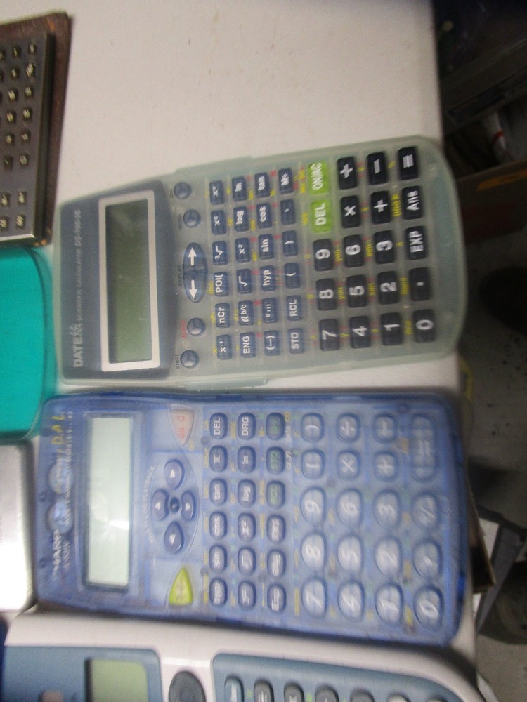 Broken Calculator Lot 7 Count Sharp Unisonic TI Datex