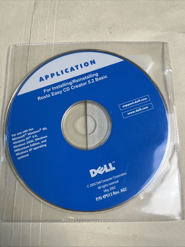 DELL Reinstallation 6 CD Discs Windows XP Pro, Roxio 5.2 Basic, Tools 2001 2002