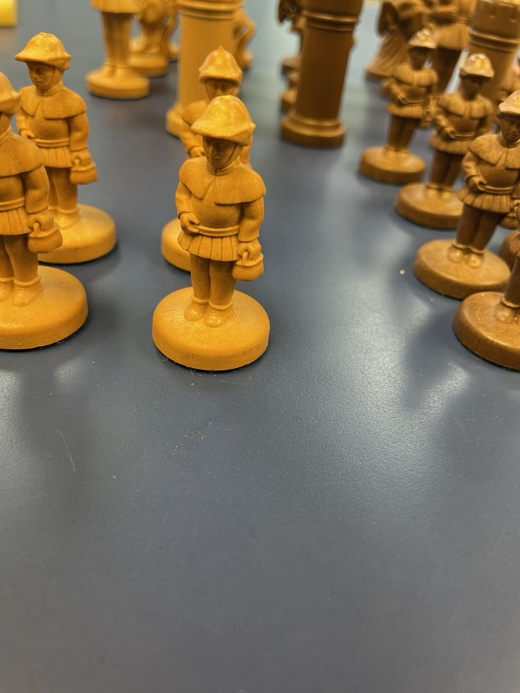 Vintage Germany Chess Set Plastic, Missing One Piece, SEE