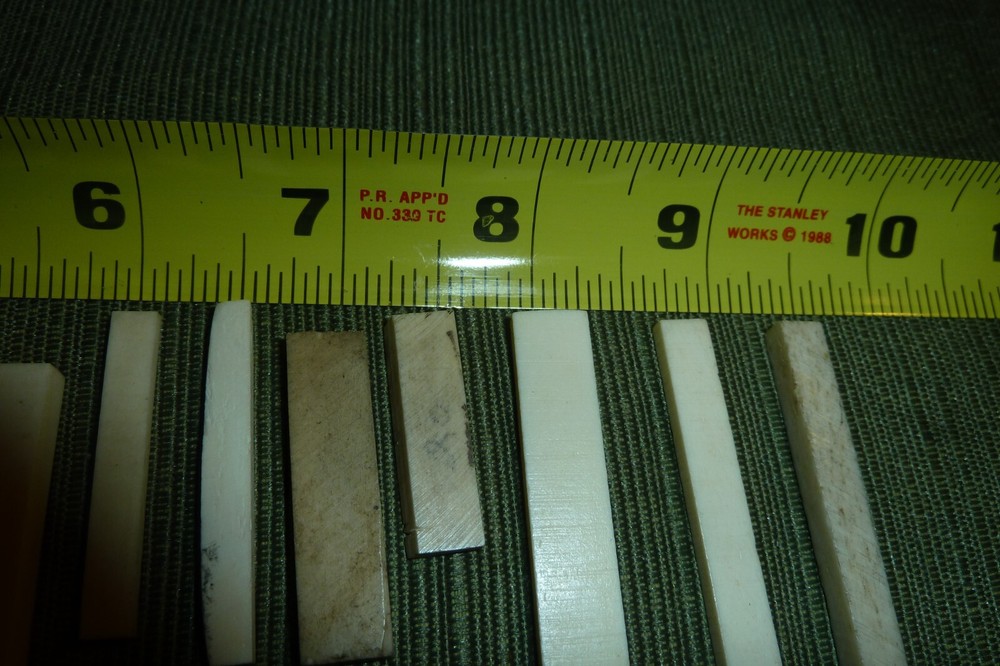 Assorted Older Used Vintage Guitar Bone Nut Blanks - Item TE