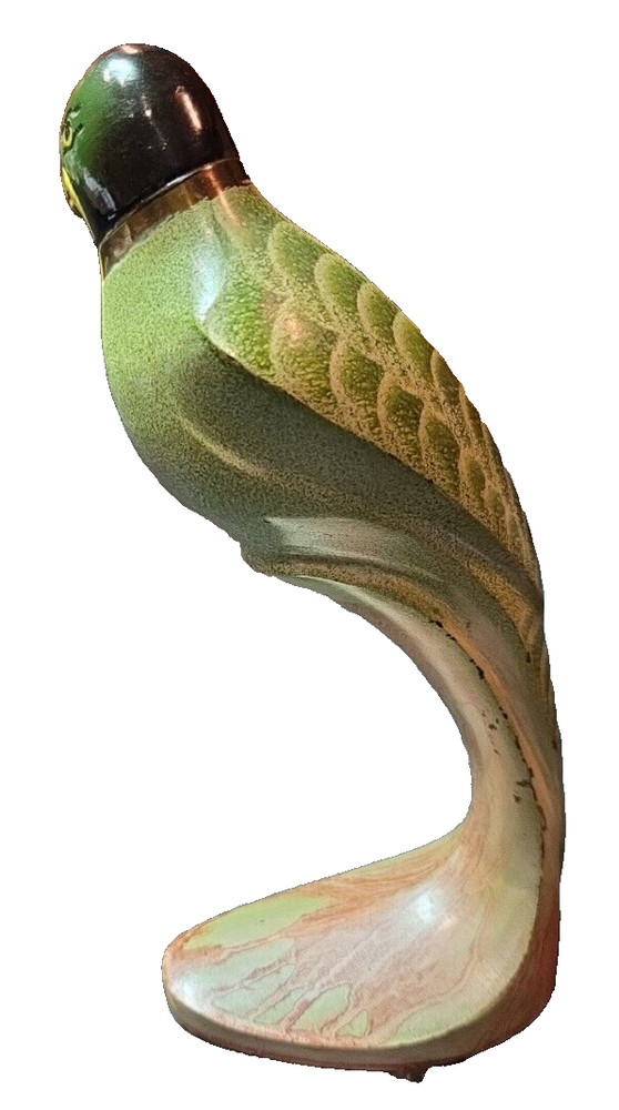 Vintage Parrot Statue/Figurine, Copper Enameled