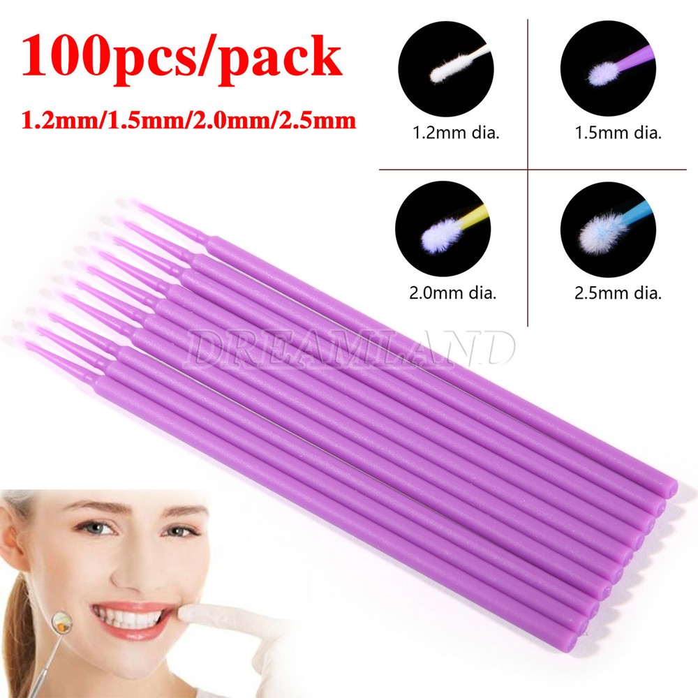 Dental Microbrush Micro Brush Applicator Tips (Regular, Fine, Super Fine) 100PCS