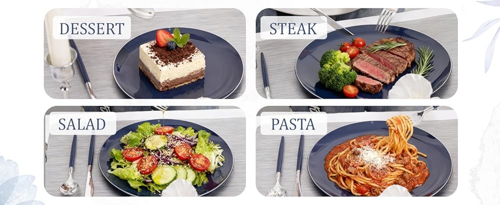 Blue Plastic Plates with Sier Rim & Disposable Sierware with Blue