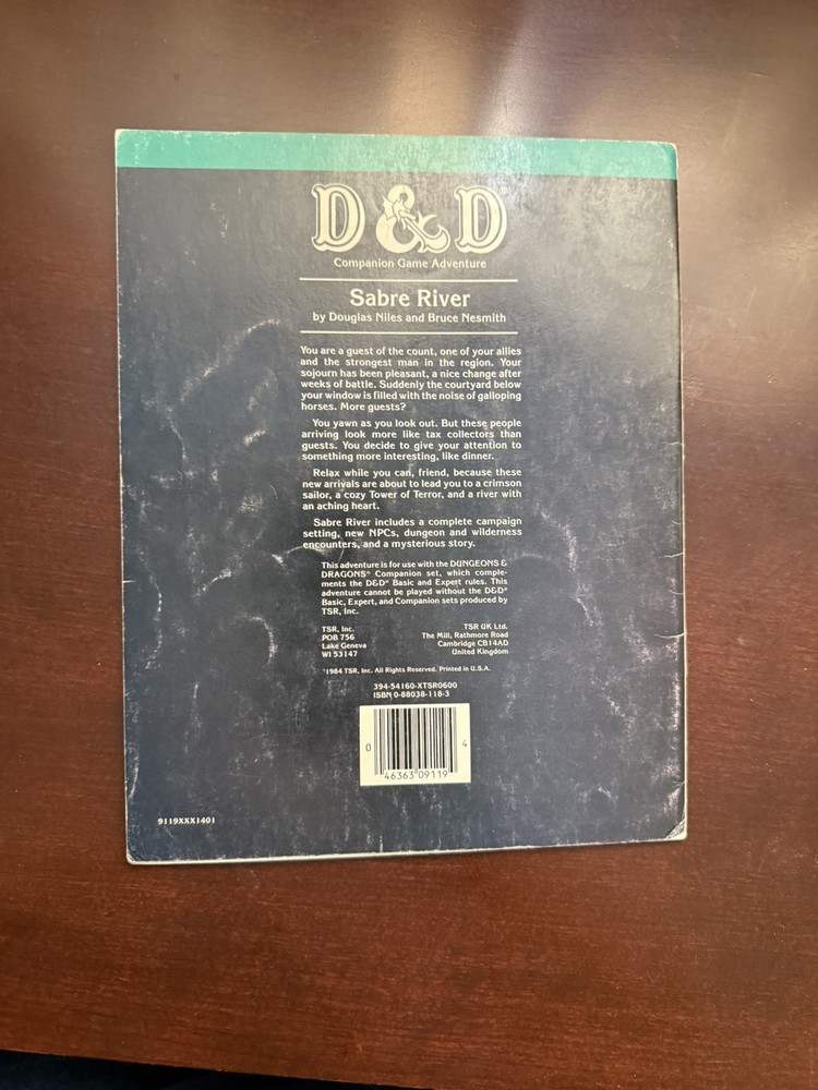 D&D TSR Adventure Module “Sabre River”