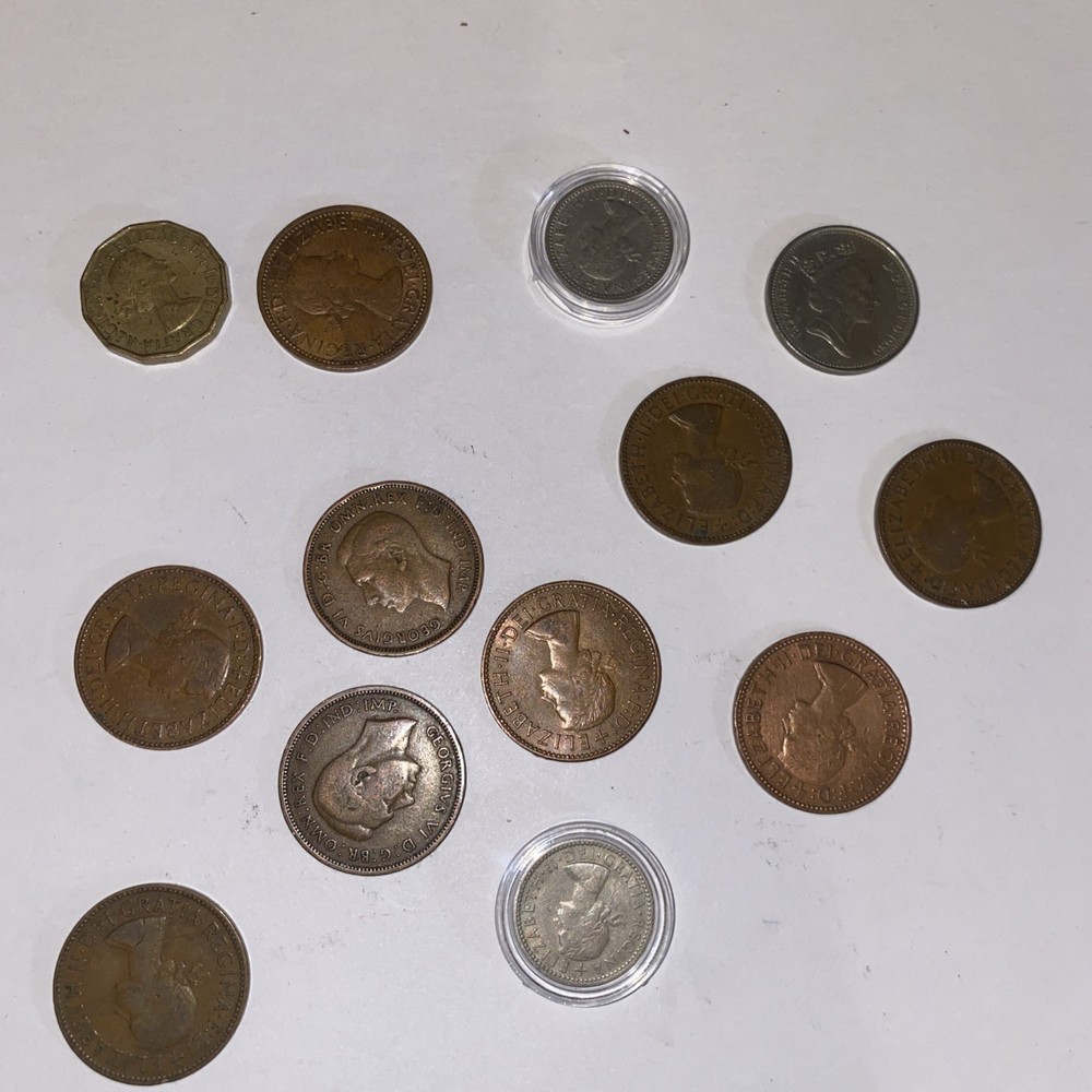 13 Old British Coins