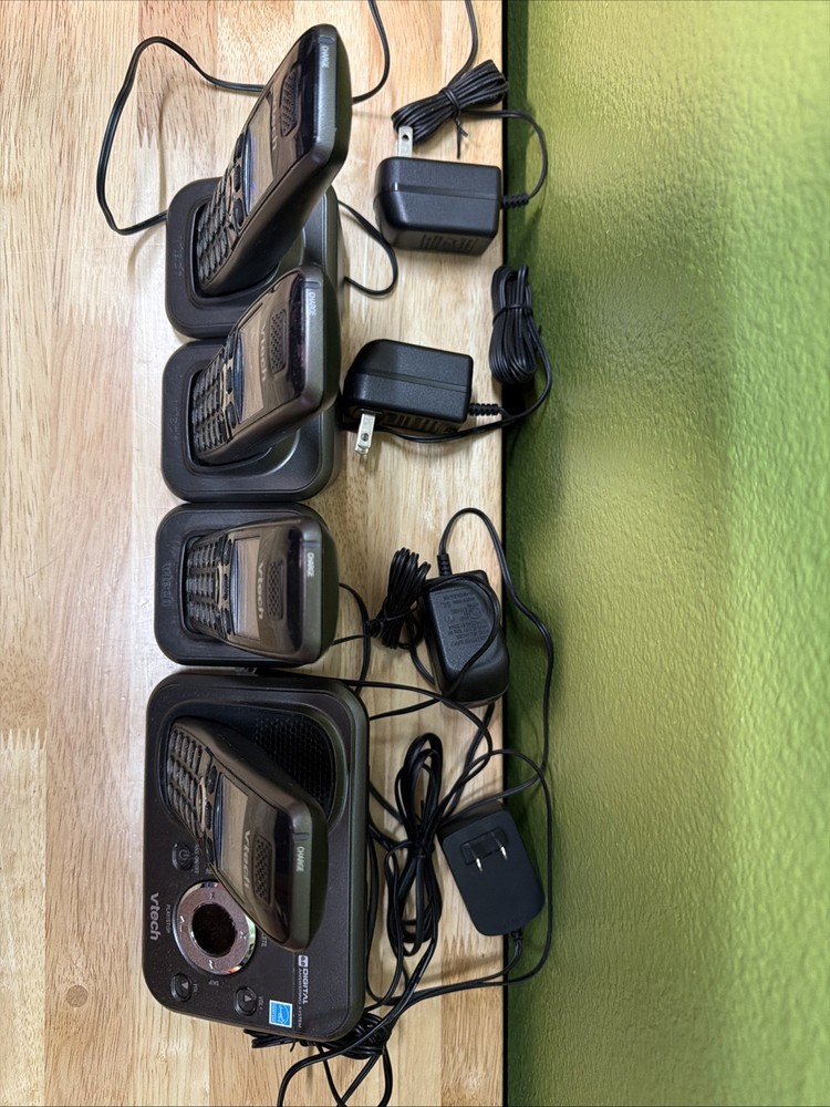 4 Handsets VTech CS6529-4B DECT 6.0 Cordless Phone Answering System & Caller ID